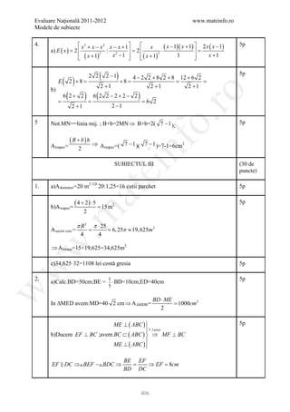 Barem Culegere evaluare nationala 2012