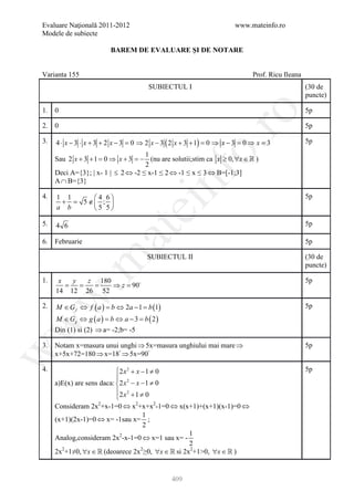 Barem Culegere evaluare nationala 2012
