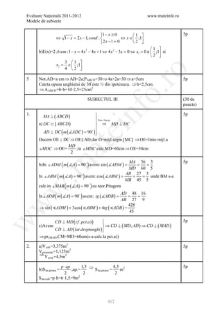 Barem Culegere evaluare nationala 2012