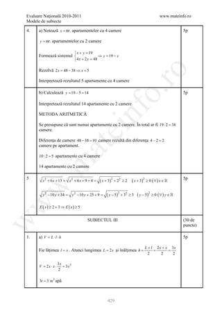 Barem Culegere evaluare nationala 2012