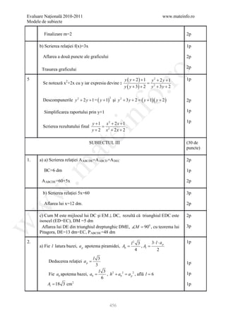 Barem Culegere evaluare nationala 2012