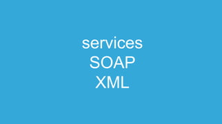 services
SOAP
XML
 