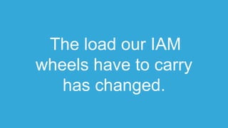 The load our IAM
wheels have to carry
has changed.
 