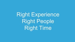 Right Experience
Right People
Right Time
 