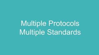 Multiple Protocols
Multiple Standards
 