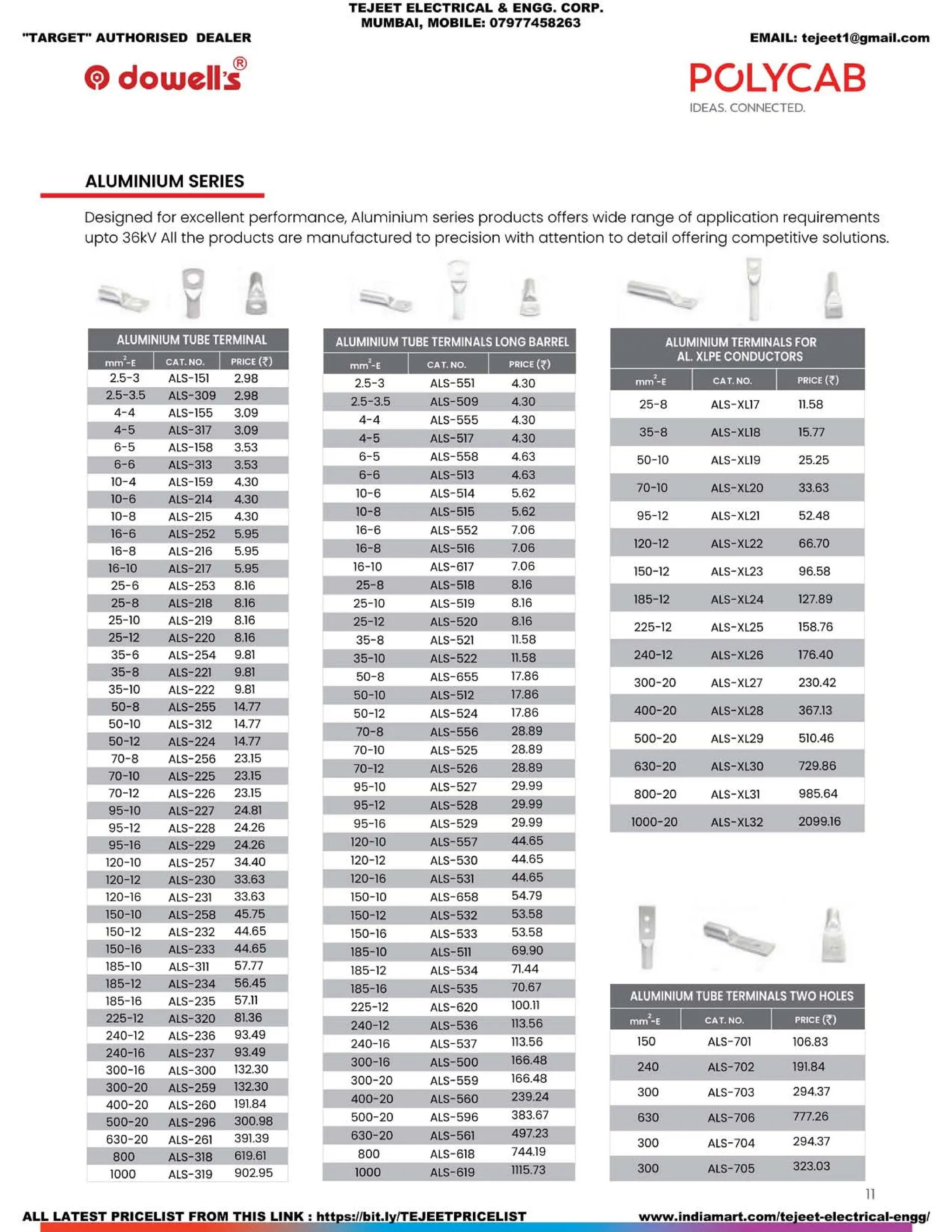DOWELL'S LUGS GLANDS TOOLS PRICE LIST wef 01042024.pdf