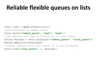 Reliable flexible queues on lists
 