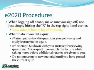 Dow High e2020 orientation | PPTX