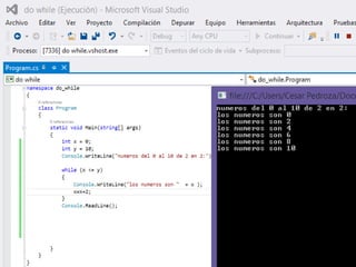 programacion en C# con Do while y while | PPT
