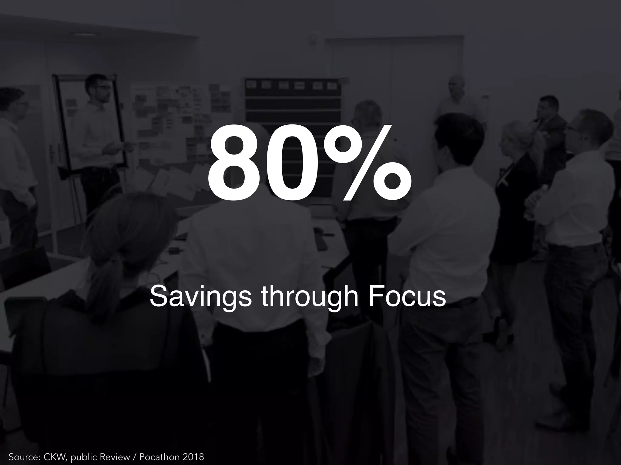 Source: CKW, public Review / Pocathon 2018
Savings through Focus
80%
 