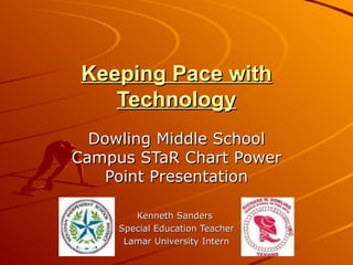 Keeping Pace with Technology Dowling Middle School Campus STaR Chart Power Point Presentation Kenneth Sanders  Special Education Teacher Lamar University Intern 
