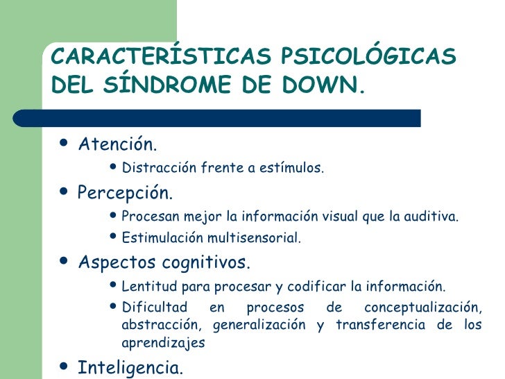 Síndrome De Down Características Psicológicas Síndrome De Down Características Psicológicas
