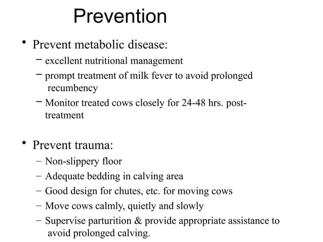 downer cows syndrome in large and small ruminants | PPTX | Injuries