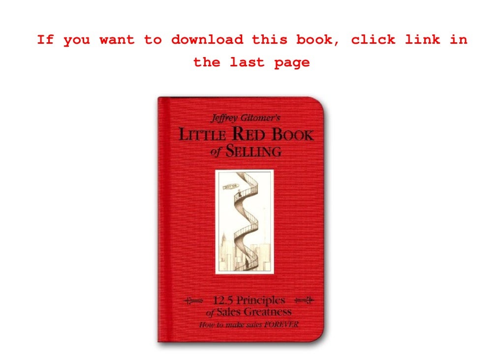 Downlaod Little Red Book Of Selling 12.5 Principles Of