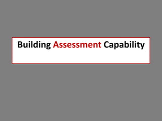 Building Assessment Capability
 