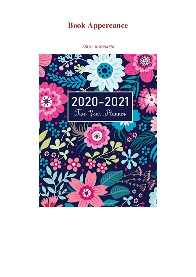 Download 2020 2021 Two Year Planner Flower Watecolor Cover 2 Year 2021 personal appointment calendar