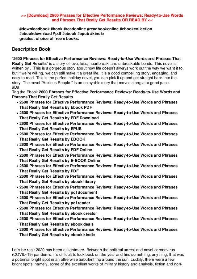 2600 Phrases For Effective Performance Reviews PDF Free