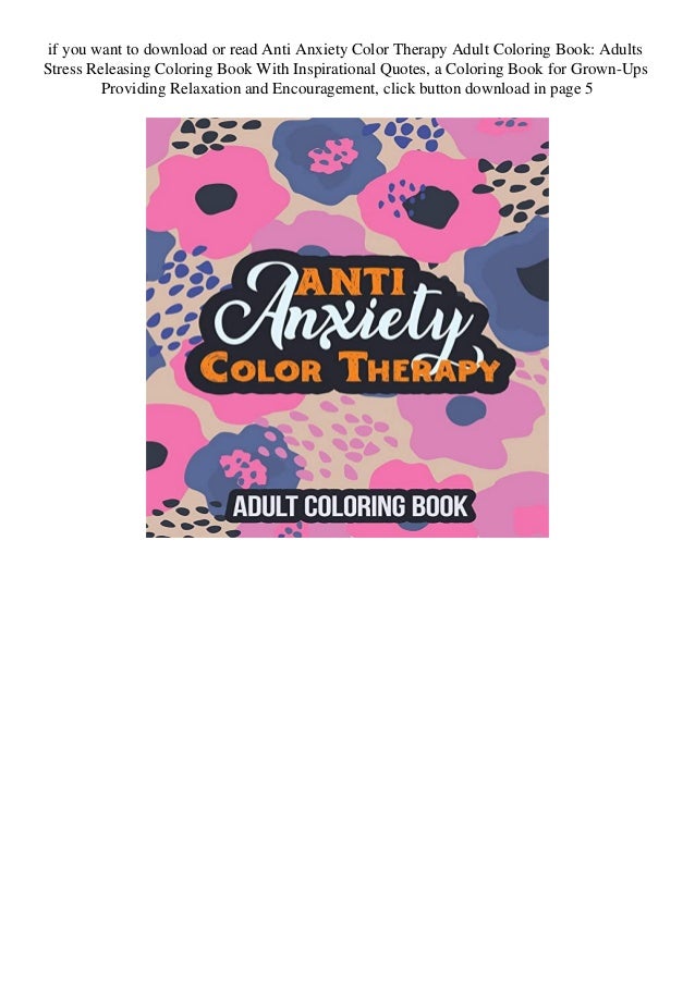 Download Anti Anxiety Color Therapy Adult Coloring Book Adults Stress