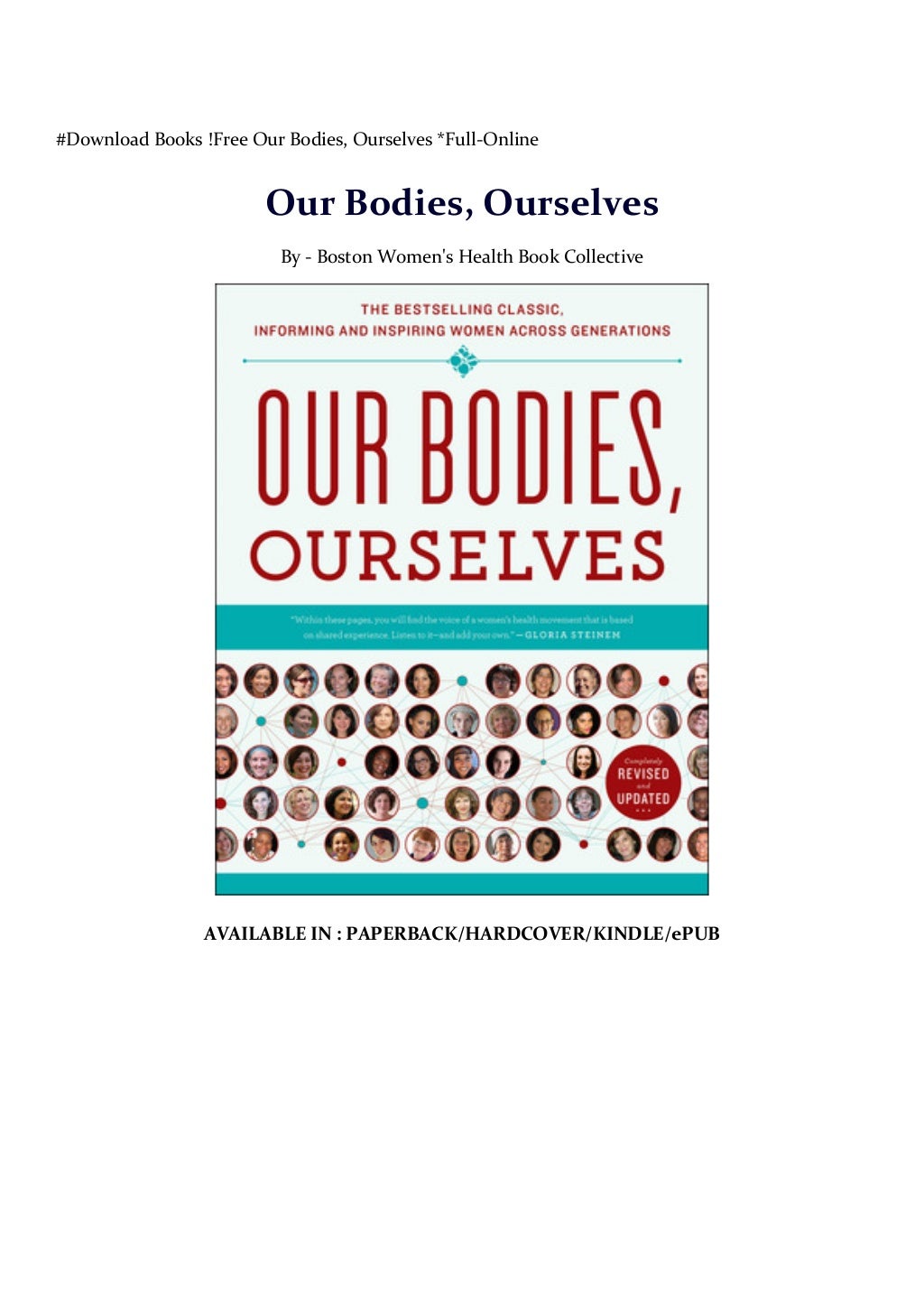 Download Books !Free Our Bodies, Ourselves