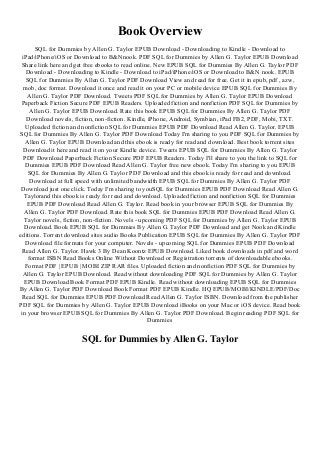 Sql for dummies pdf