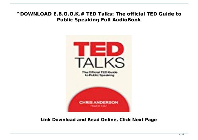 Download E B O O K Ted Talks The Official Ted Guide To Public Spe