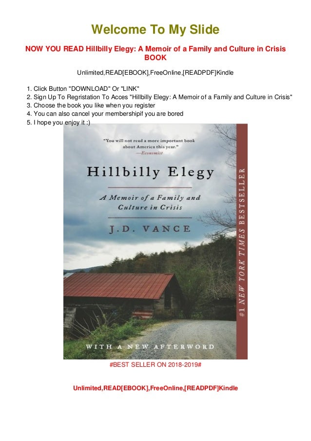 Download Ebook Pdf Hillbilly Elegy A Memoir Of A Family And