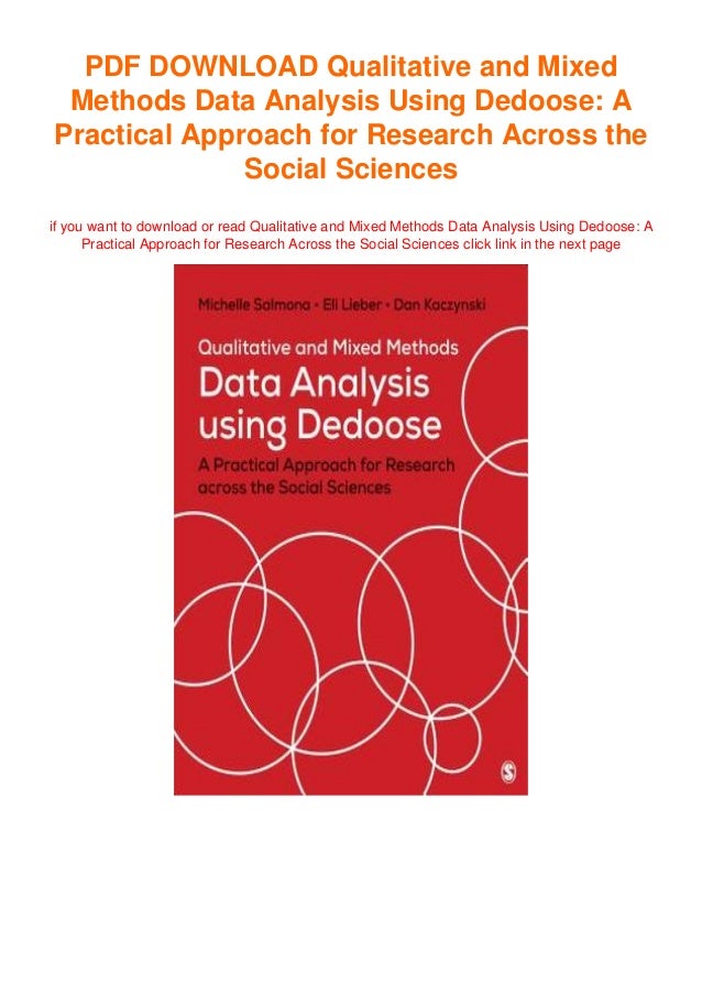 Download eBook Qualitative and Mixed Methods Data Analysis Using Dedoose: A