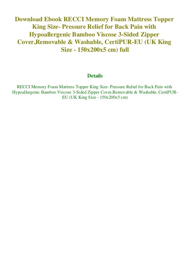 Download Ebook Recci Memory Foam Mattress Topper King Size Pressure Download Ebook Recci Memory Foam Mattress Topper King Size Pressure