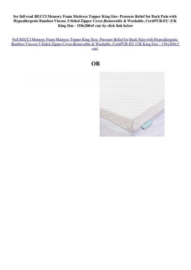 Download Ebook Recci Memory Foam Mattress Topper King Size Pressure Download Ebook Recci Memory Foam Mattress Topper King Size Pressure