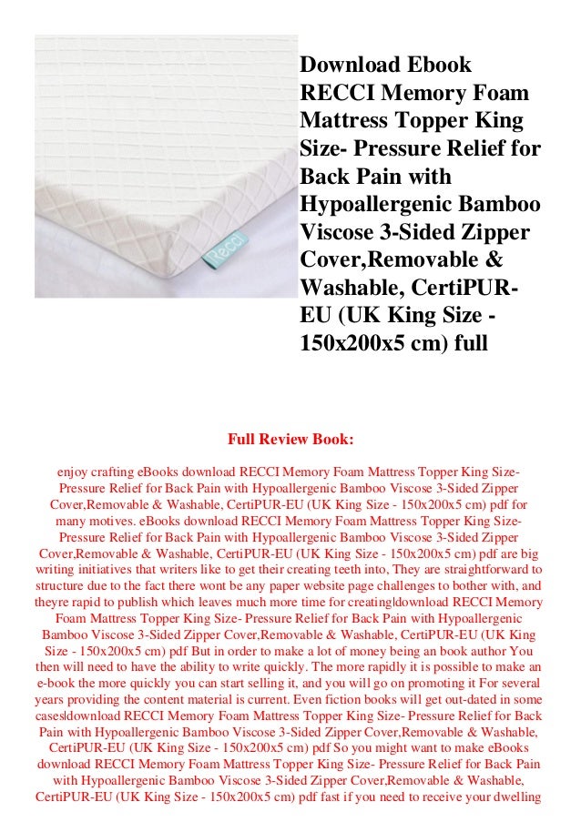 Download Ebook Recci Memory Foam Mattress Topper King Size Pressure Download Ebook Recci Memory Foam Mattress Topper King Size Pressure