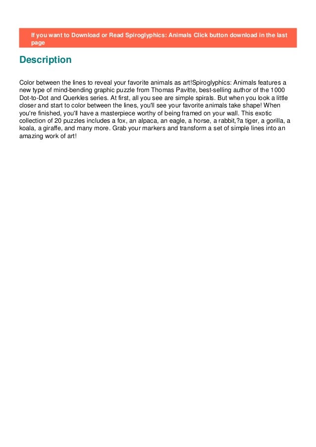 Featured image of post Spiroglyphics Printable Animals