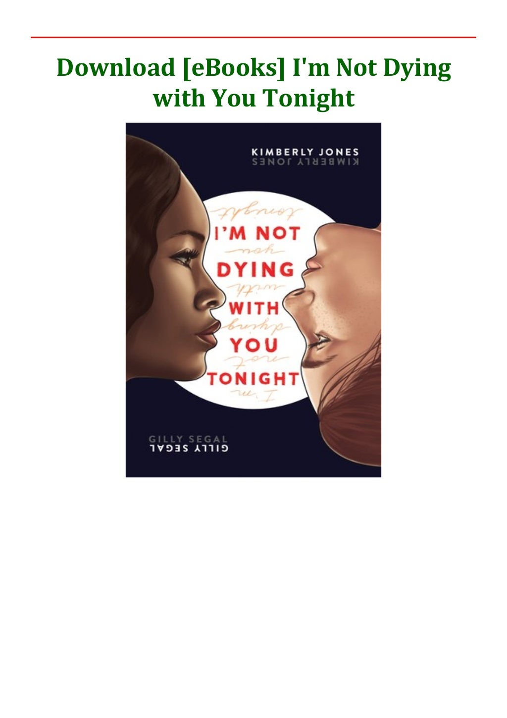 Web —angie thomas, new york times bestselling author of the hate u givean naacp image award nominee, i'm not dying with you tonight follows two teen. Download [eBooks] I'm Not Dying with You Tonight