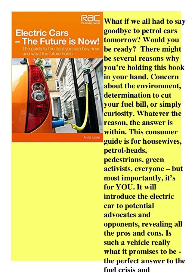 Download Electric Cars The Future is Now! Your Guide to the Cars You
