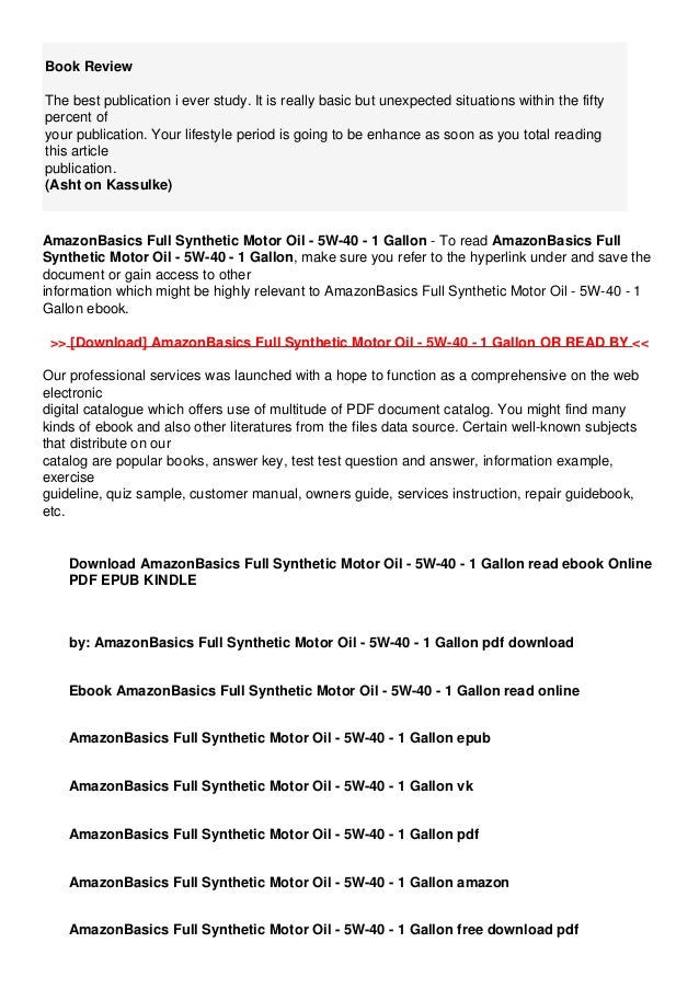 Download Epub Finish Amazonbasics Full Synthetic Motor Oil 5w