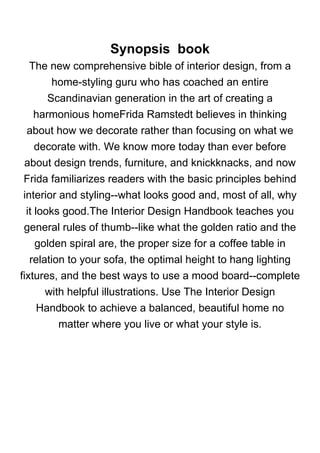 [Download] [epub]^^ Finish The Interior Design Handbook: Furnish ...