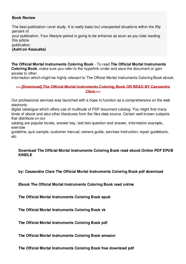 Download Download Epub Finish The Official Mortal Instruments Coloring B