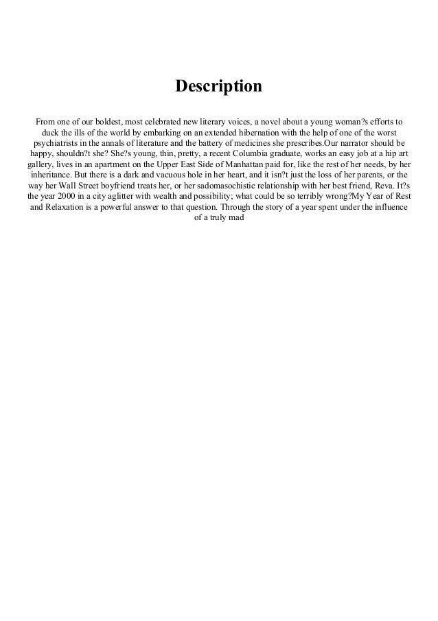 My year of rest and relaxation pdf free download 2019 My year of rest and relaxation pdf free download 2019
