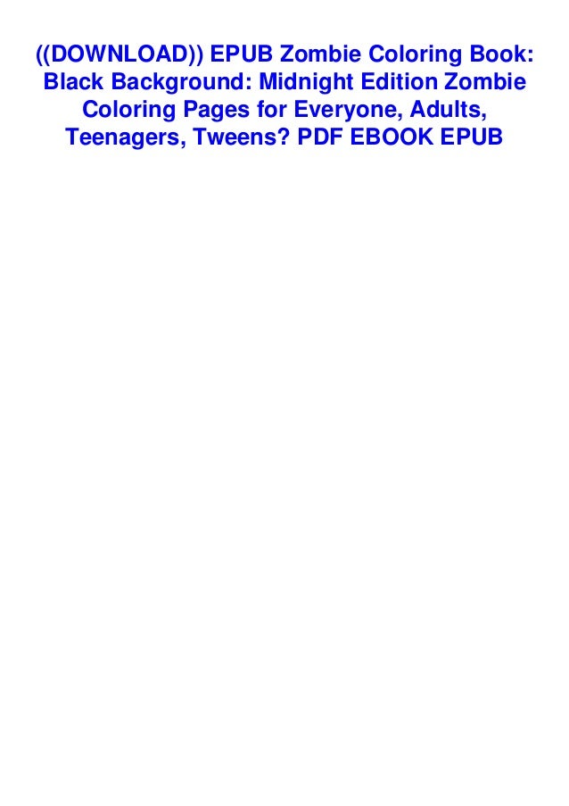 Download Epub Zombie Coloring Book Black Background Midnight Ed