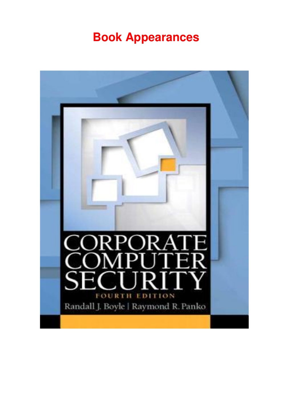 Download free ebooks online Corporate Computer Security in English