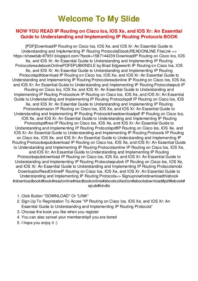 Download Freeip Routing On Cisco Ios Ios Xe And Ios Xr An Essenti