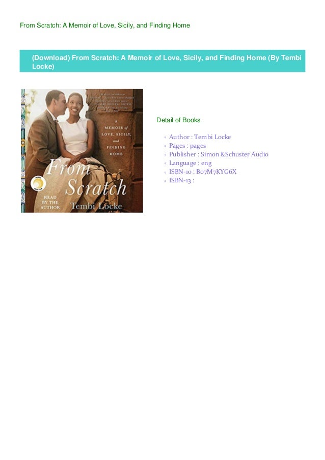 Download From Scratch A Memoir Of Love Sicily And Finding Home