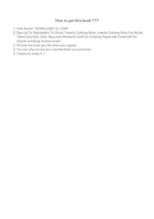 Download In Epub Insects Coloring Book Insects Coloring Book For