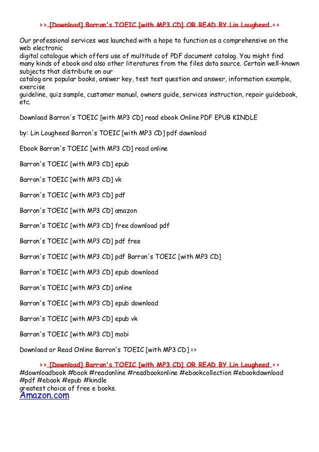 Download In Pdf Barron S Toeic With Mp3 Cd Epub