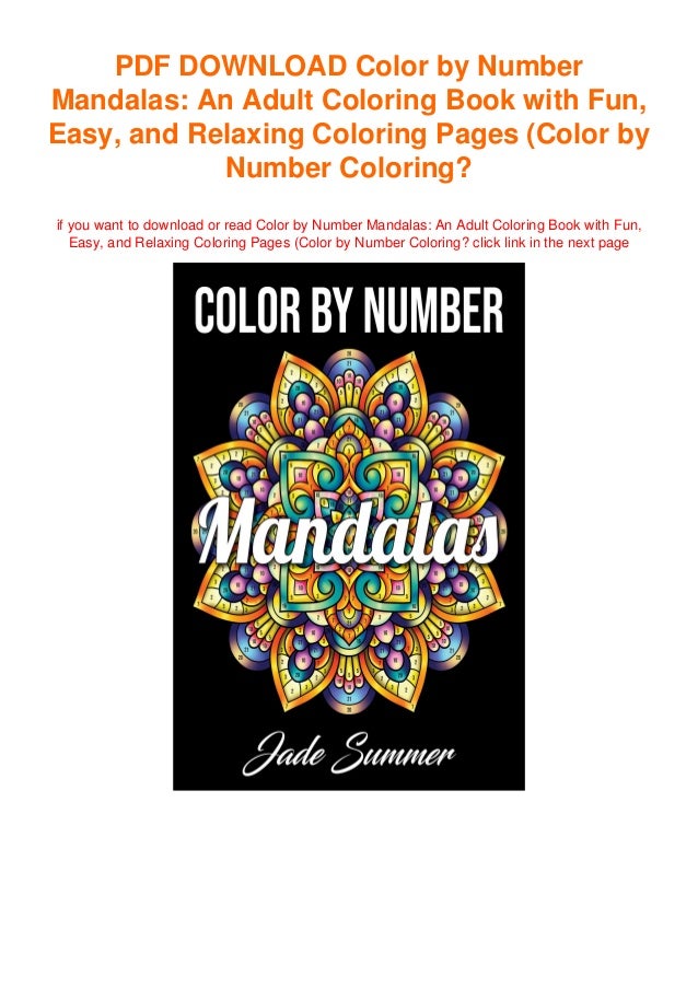 Download Download In Pdf Color By Number Mandalas An Adult Coloring Book
