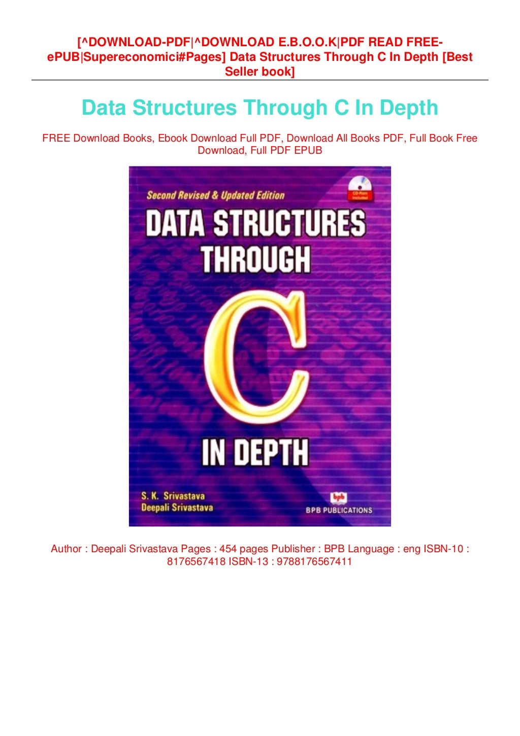 [DOWNLOAD IN PDF] Data Structures Through C In Depth Full Pages