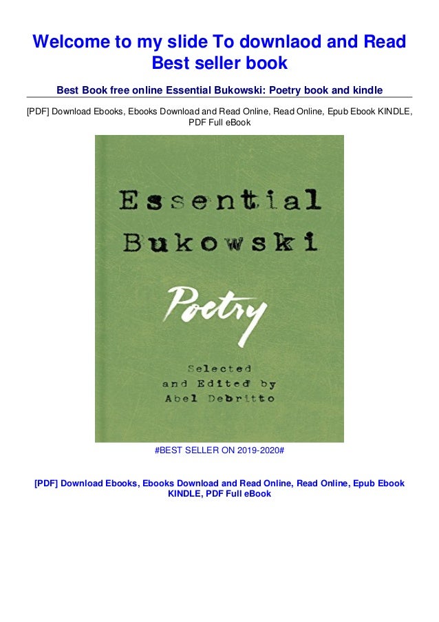 Download In Pdf Essential Bukowski Poetry Epub