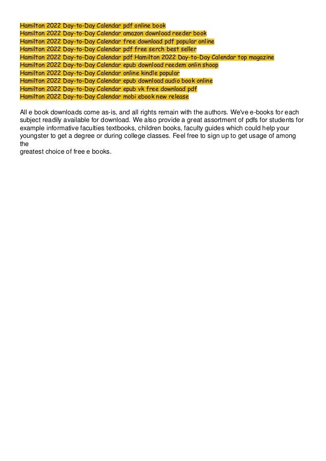 Download In Pdf Hamilton 2022 Day To Day Calendar Pdf