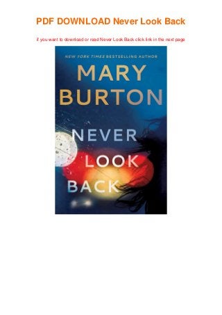 Download In Pdf Never Look Back R A R