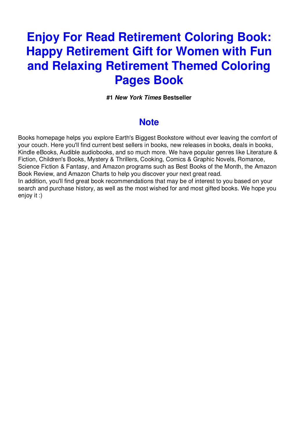 [DOWNLOAD IN ^>PDF (Retirement Coloring Book Happy Retirement Gift for