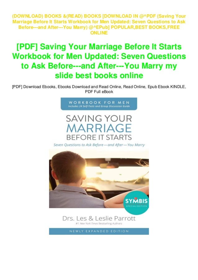 Download In Pdf Saving Your Marriage Before It Starts Workbook Fo